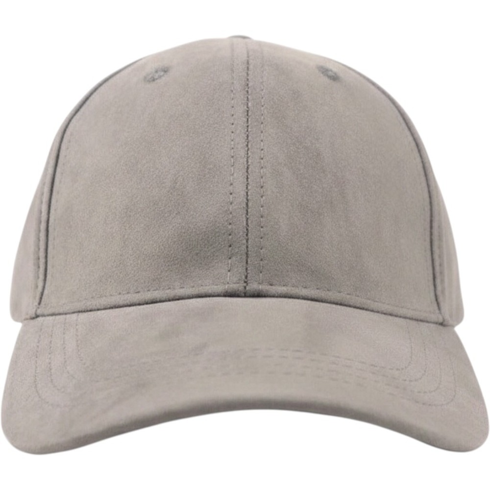 PX Clothing Grey Faux Suede Baseball Cap Adjustable Strapback Hat NEW